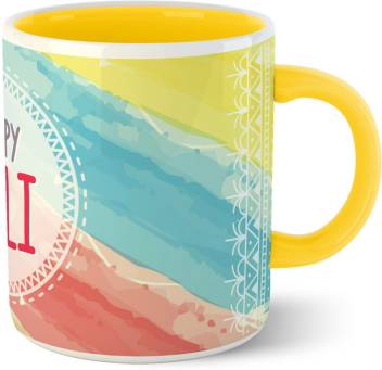 MUG PRINT INNER YELLOW